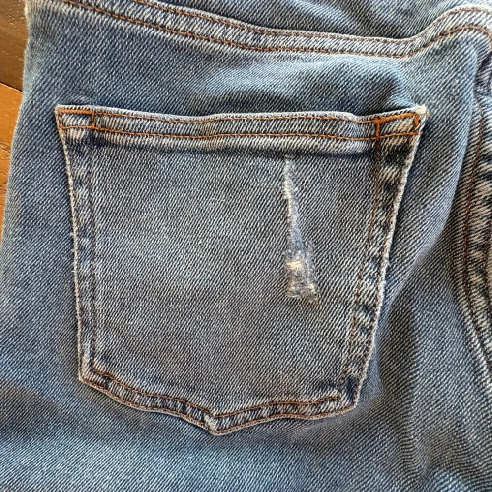 Anthro & Other Stories Stockholm Atelier Straight Leg Raw Hem Jeans Blue Sz 28